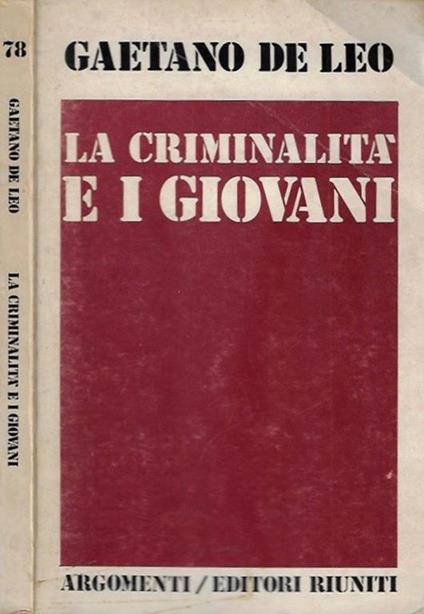La criminalità e i giovani - copertina