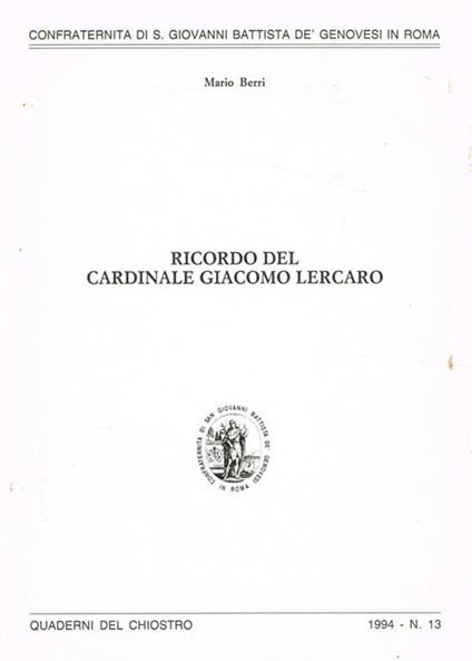 Ricordo del Cardinale Giacomo Lercaro - copertina