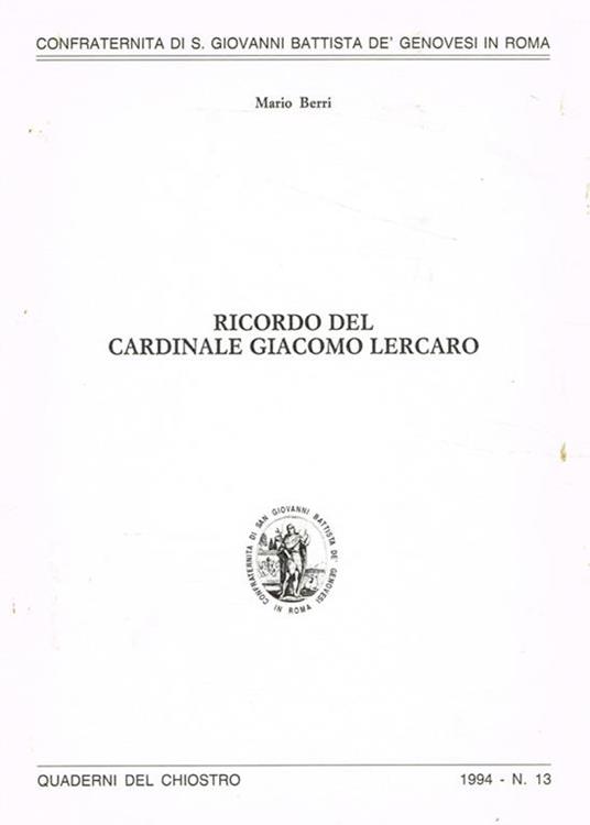 Ricordo del Cardinale Giacomo Lercaro - copertina