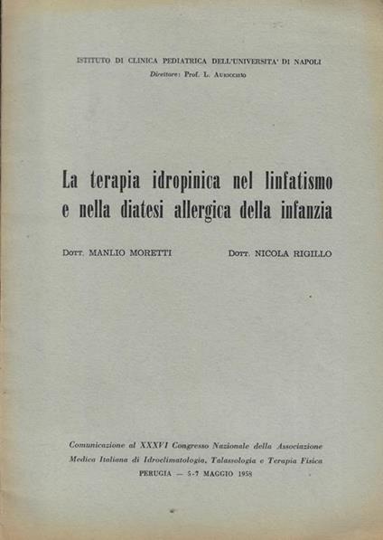 La terapia idropinica nel linfatismo e nella diatesi allergica della infanzia - copertina