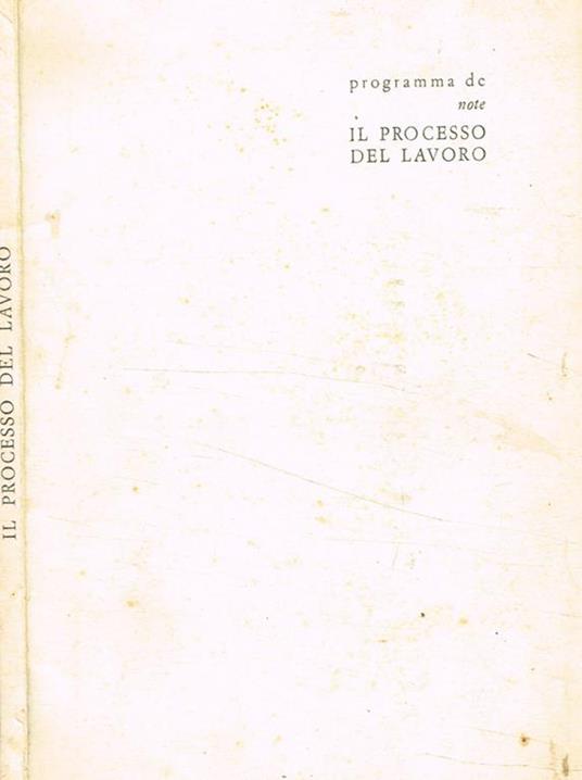 Programma DC note. Il processo del lavoro - copertina