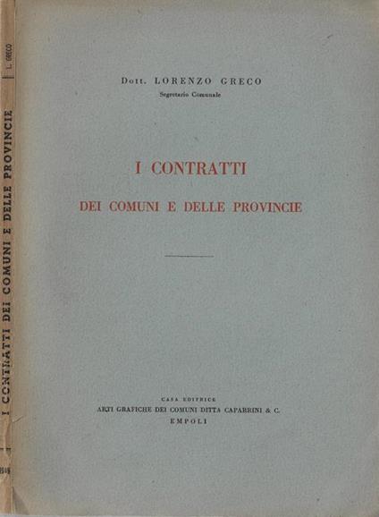 I contratti dei comuni e delle provincie - copertina