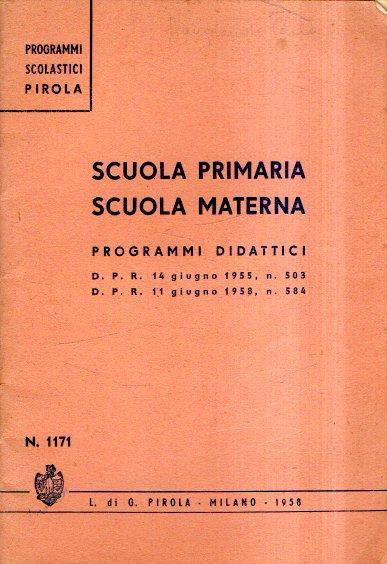Scuola Primaria Scuola Materna Programmi Didattici N. 1171 - copertina