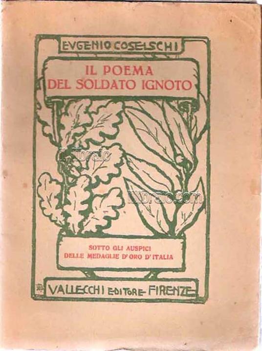 Il poema del soldato ignoto - Eugenio Coselschi - copertina