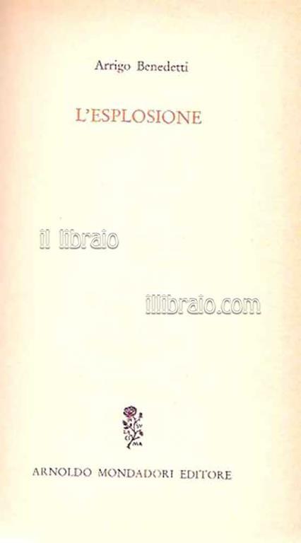 L' esplosione - Achille Benedetti - copertina
