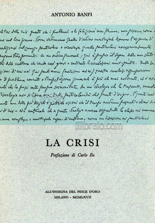 La crisi - Alessandro Banfi - copertina