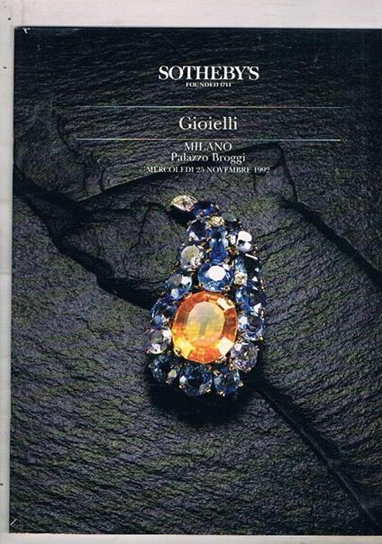 Gioielli. asta tenuta a Milano dal 21 al 25 nov. 1992 - copertina