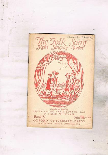 The Folk Song Sight Singing Series. Book V - Edgar Crowe - copertina