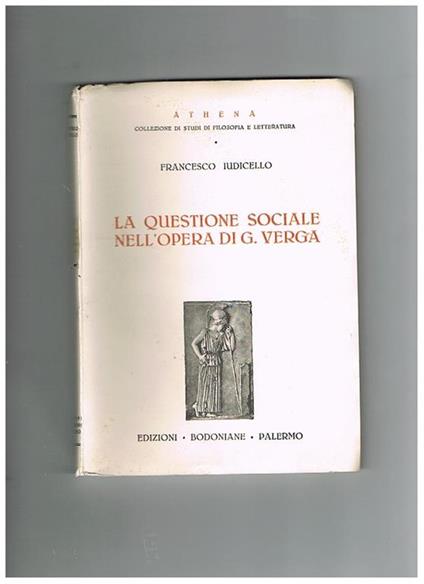La questione sociale nell'opera di G. Verga - Francesco Iudicello - copertina