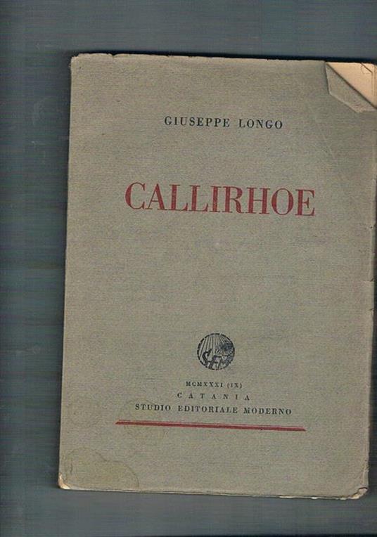 Callirhoe - Giuseppe Longo - copertina