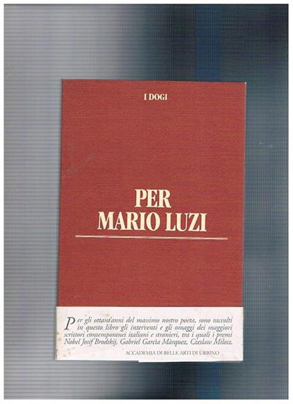 Per Mario Luzi. Prefazione di Carlo Bo. Prima edizione - copertina