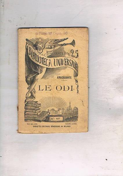 Le odi di Anacreonte seguite dalle poesie di Saffo, Alceo e Callino - Anacreonte - copertina