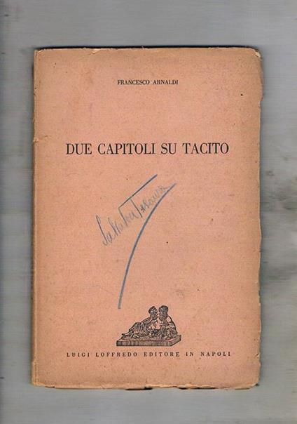 Due capitoli su Tacito - Francesco Arnaldi - copertina