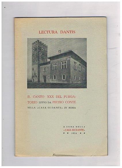 Il canto XXX del purgatorio letto nella casa di dante in Roma - Pietro Conte - copertina