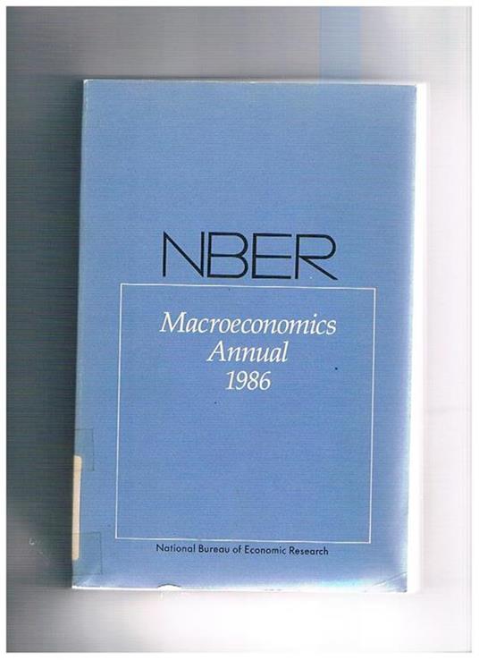 NBER Macroeconomics Annual 1986 - Stanley Fischer - copertina
