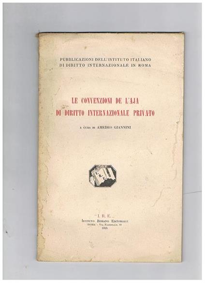 Le convenzioni de l'Aja di diritto internazionale privato - copertina