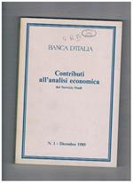 Contributi all'analisi economica del servizio studi. N° 1 1985. Ristrutturazione e disinvestimento anticipato nella media grande industria italiana teoria e problemi di stima di effetti demografici nell'analisi della domanda: applicazioni al caso italiano