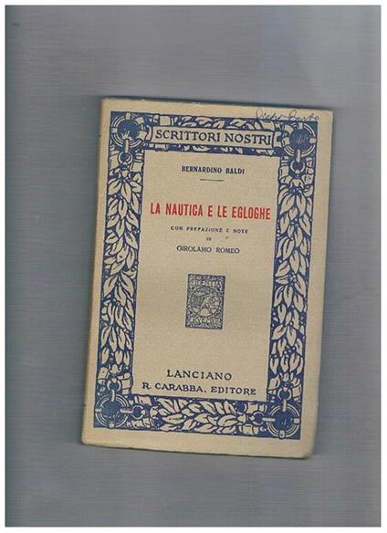 La nautica e le egloghe, con prefazione e note di Girolamo Romeo - Bernardino Baldi - copertina