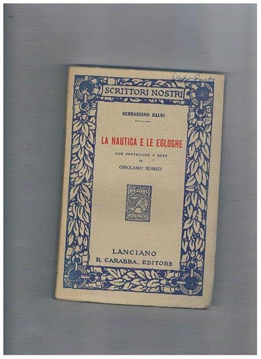 La nautica e le egloghe, con prefazione e note di Girolamo Romeo - Bernardino Baldi - copertina