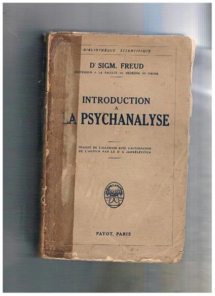 Introduction a la psichanalyse - Sigmund Freud - copertina