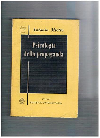 Psicologia della propaganda - Antonio Miotto - copertina