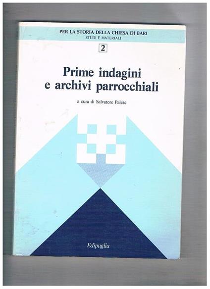 Prime indagini e archivi parrocchiali - copertina