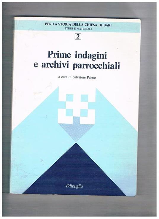 Prime indagini e archivi parrocchiali - copertina