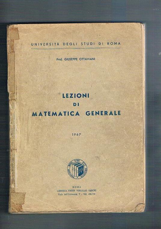 Lezioni di matematica. Testo universitario - Giuseppe Ottaviani - copertina