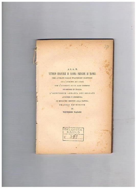 Esercito e agricoltura - Vincenzo Nazari - copertina
