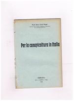 Per la canapicoltura in Italia