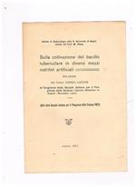 Sulla coltivazione del bacillo tubercolare in diversi mezzi nutritivi artificiali. Relazione del Dottor Andrea Saccone al Congresso della Società Italiana per il Progresso delle Scienze (Quarta Riunione in Napoli, Dicembre 1910). (Atti della Società Itali