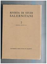 Rivista di Studi Salernitani n° 7-8 annata 1971. Profili politici ed economici della Cessio bonorum la questione dei monti di pietà al v° concilio lateranense Plutarco e il suicidio la storia di una taranta. Un'ipotesi psicoanalitica note su Alessandro Po