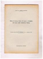 Diritto di lavoro, dovere di lavoro e disciplina del lavoro nella Costituzione Italiana. Estratto dalla Rivista l'Inadel n. 2. febbraio 1960