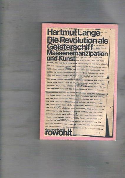 Die Revolution als Geisterschiff. Massenemanzipation und Kunst - Hartmut Lange - copertina