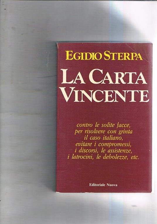 La Carta vincente. A cura di Pietro Di Muccio - Egidio Sterpa - copertina
