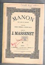 Manon. Opera in quattro atti e cinque quadri. Parole di Enrico Meilhac e Filippo Gille. Testo in italiano. (Per canto e pianoforte)