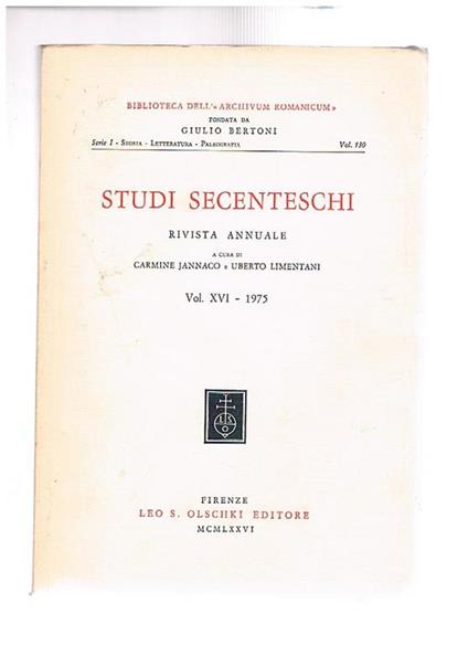 Studi secenteschi - copertina
