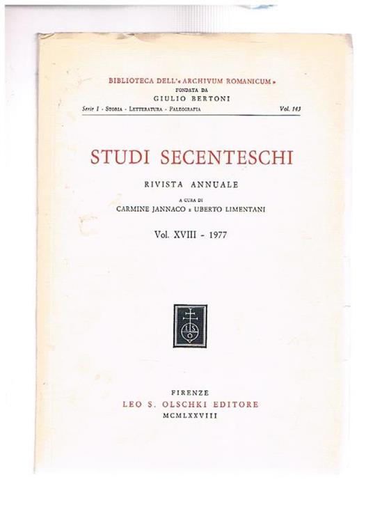 Studi secenteschi - copertina