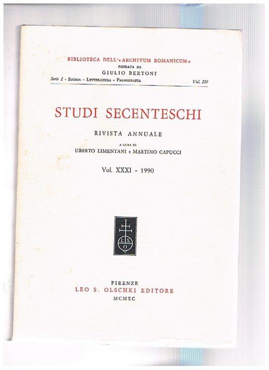 Studi secenteschi - copertina