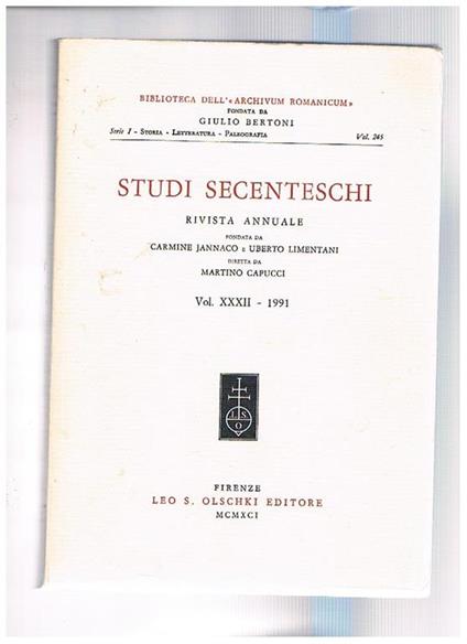 Studi secenteschi - copertina