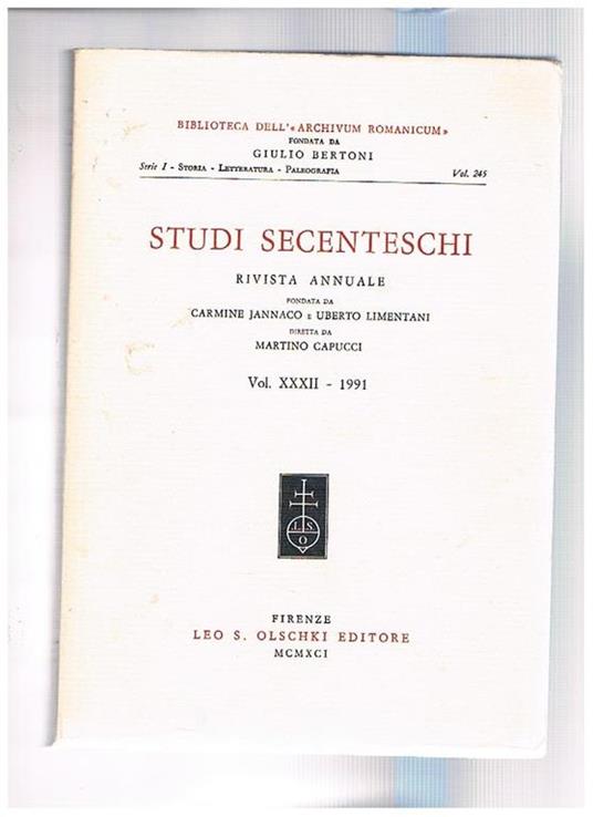 Studi secenteschi - copertina