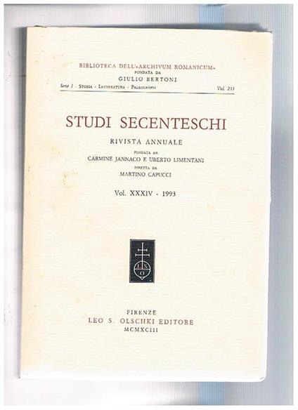 Studi secenteschi - copertina