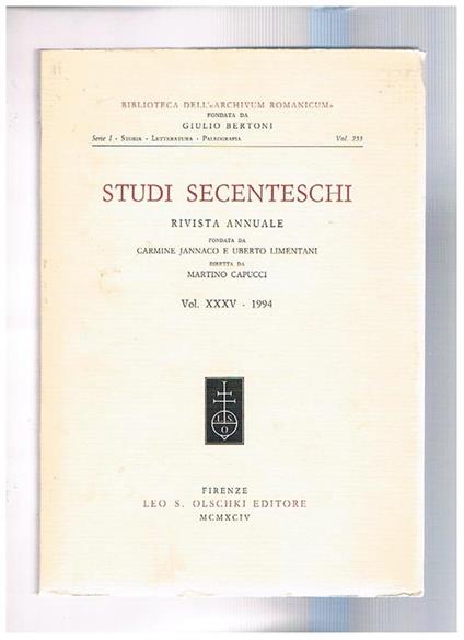 Studi secenteschi - copertina