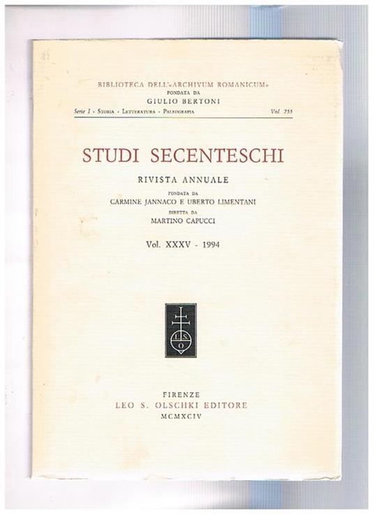 Studi secenteschi - copertina