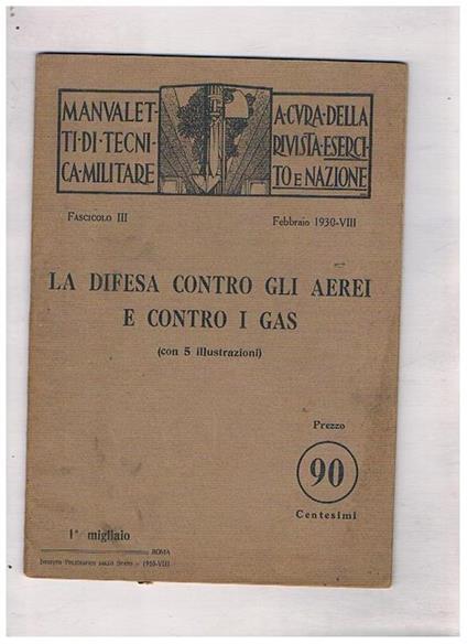 La difesa contro gli aerei e contro i gas - copertina