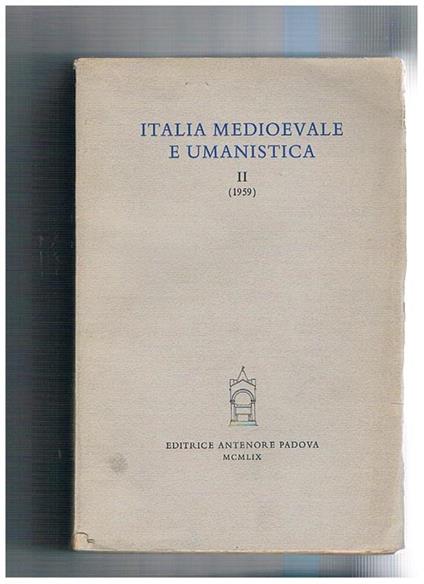 Italia medioevale e umanistica - copertina