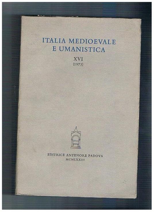 Italia medioevale e umanistica - copertina