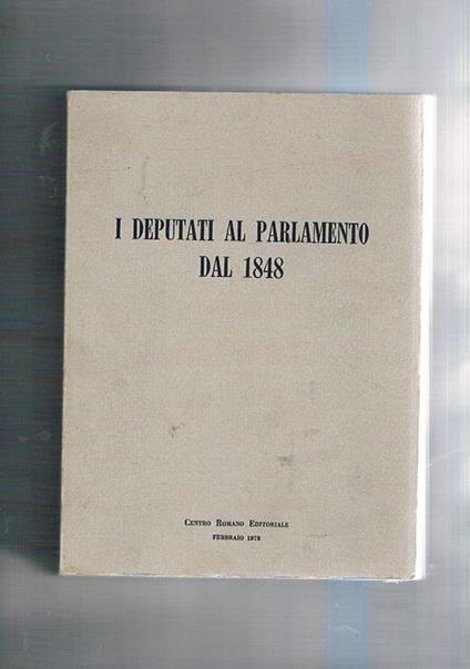 I deputati al parlamento dal 1848 - copertina
