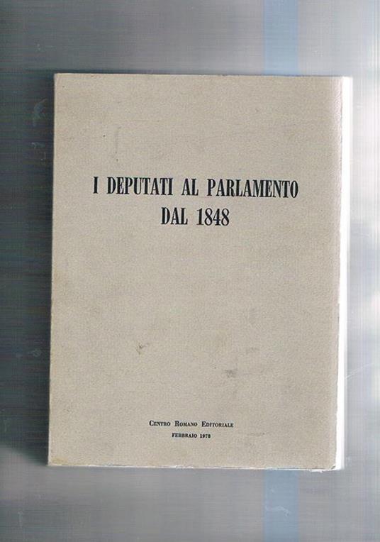 I deputati al parlamento dal 1848 - copertina