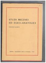 Studi micenei ed egeo-anatolici. Fasc IV° Vol. XXIII° della collana incunabula graeca